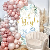 Lofaris Oh Baby Whale Greenery Double Sided Arch Backdrop